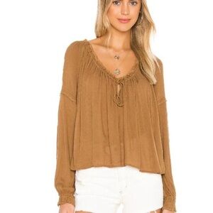 Free people long sleeve blouse Sz L